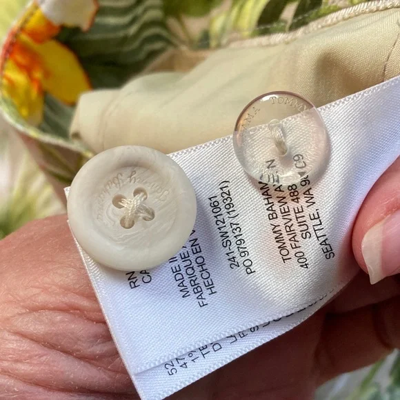 NWOT Tommy Bahama Green & Cream Tropical Linen Blend Trousers - Picture 4 of 7